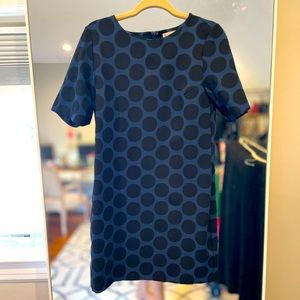 Polka dot blue and black dress